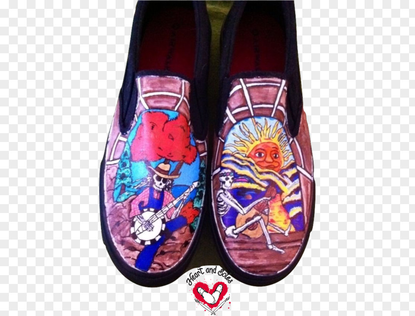 Hand Painted Clouds Slipper Shoe Protest Grateful Dead PNG