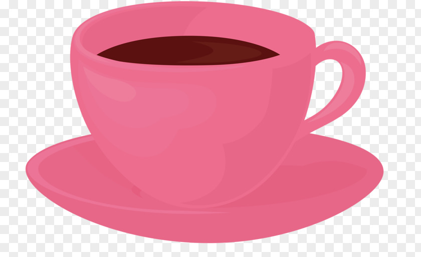Pink Coffee Cup Cafe Saucer Mug PNG