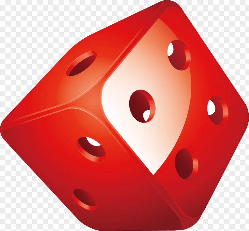 Red Three-dimensional Dice Game PNG
