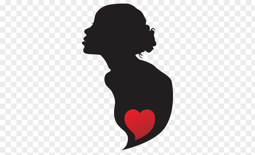A Woman's Heart Silhouette Icon PNG