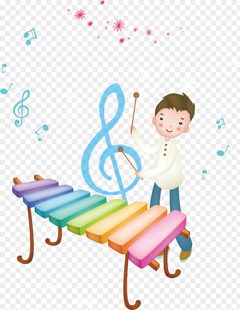 Playing Boy Musical Instrument Child Cartoon PNG