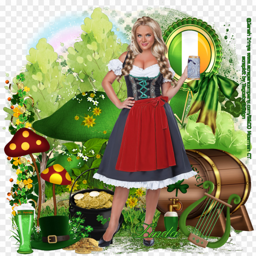 Oktoberfest Green Costume Fräulein PNG