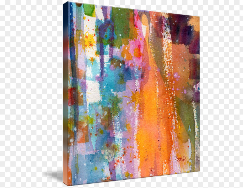 Painting Watercolor Acrylic Paint Gallery Wrap Modern Art PNG