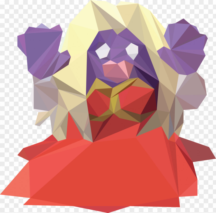 Poly Art Pokémon Yellow Red And Blue Jynx PNG
