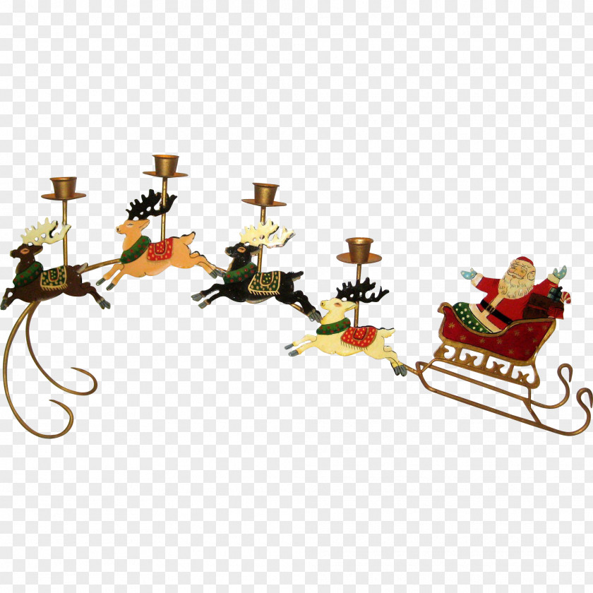 Santa Sleigh Claus's Reindeer Sled Clip Art PNG