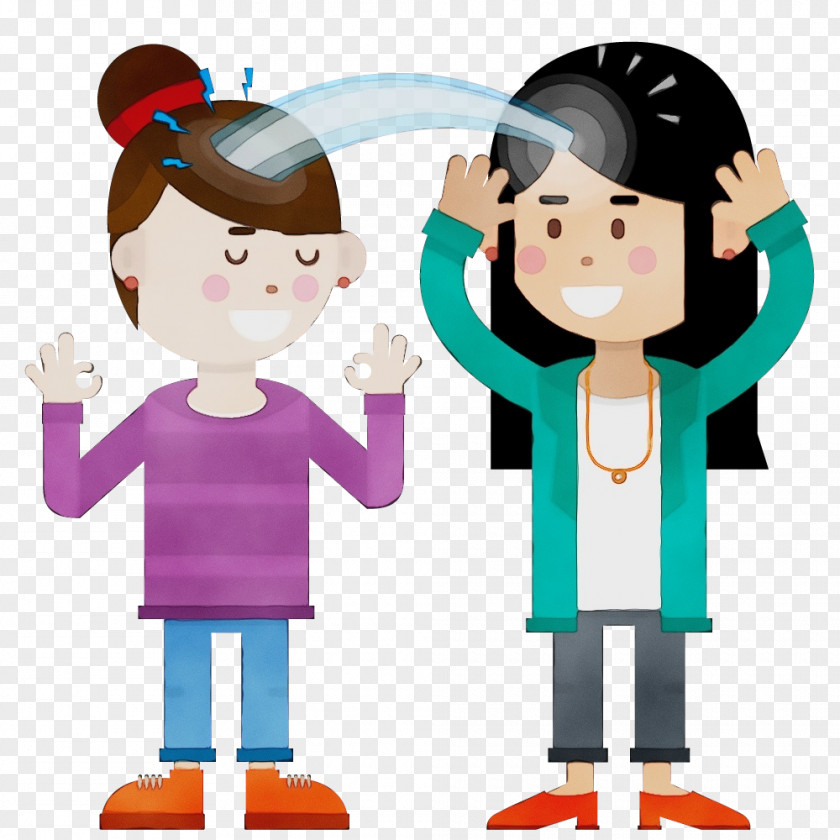 Child Sharing Cartoon PNG