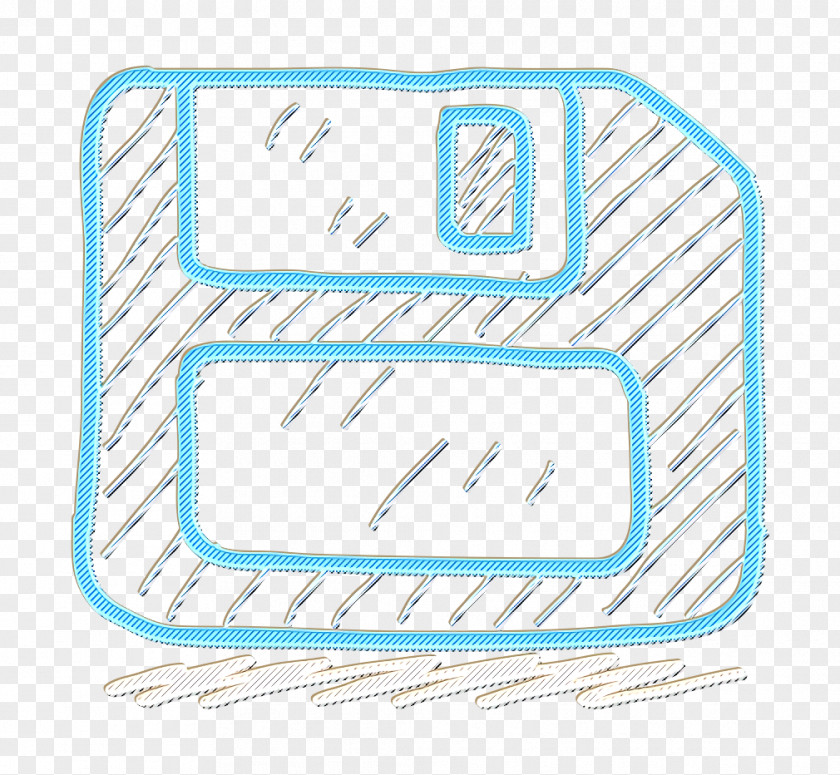 Rectangle Storage Icon Disk Floppy Sketch PNG