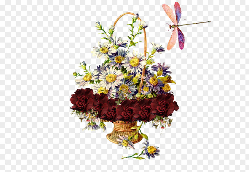 Baskets Dragonfly Floral Design Flower Vintage Clothing Fruit Clip Art PNG