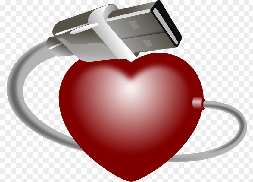 Cable Pictures USB Flash Drive Heart Computer Data Storage Clip Art PNG