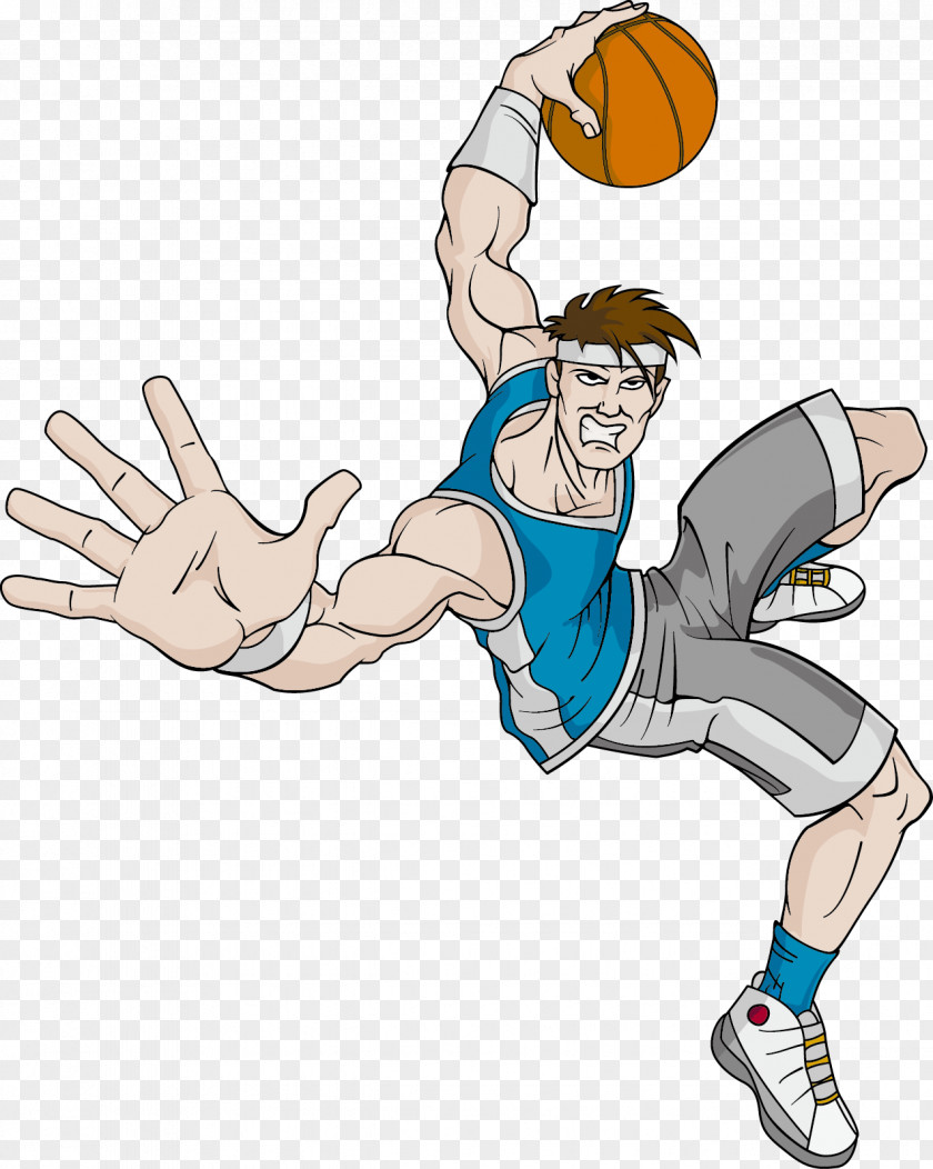 A Dynamic Man Basketball Cartoon Clip Art PNG