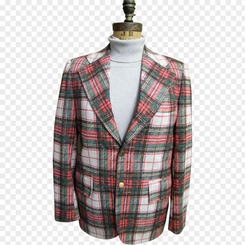 Jacket Tartan Blazer Double Knitting Sport Coat PNG