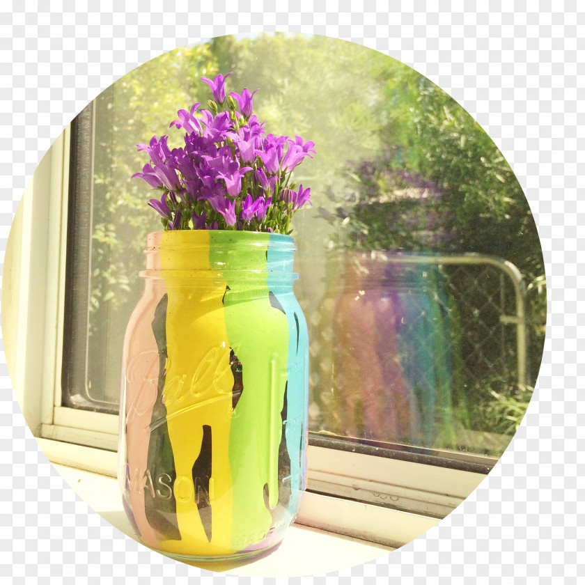 Mason Jar Glass Bottle Flowerpot PNG