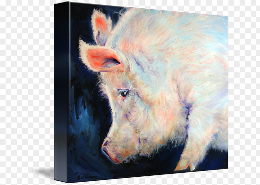 Pig Oil Painting Watercolor Art PNG