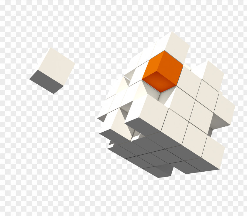 White Floating Cube Download Icon PNG