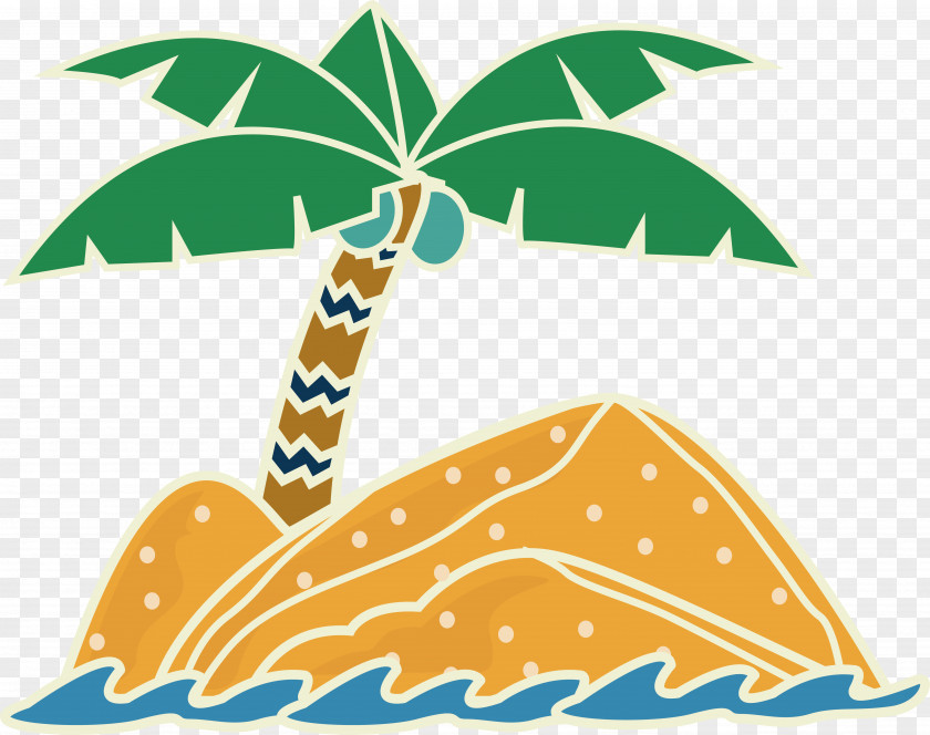 Beach Island Vacation Travel Clip Art PNG