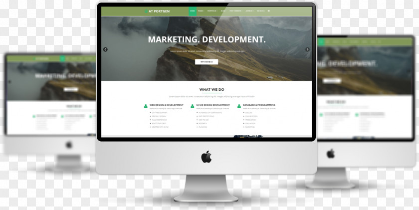Creative Mockup Responsive Web Design Template System Page PNG