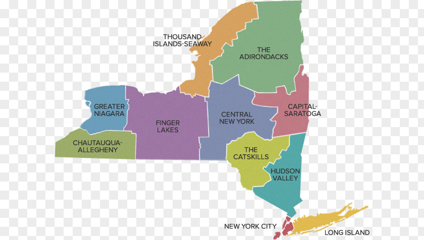 New York City Map Upstate Central Region Finger Lakes Adirondack PNG