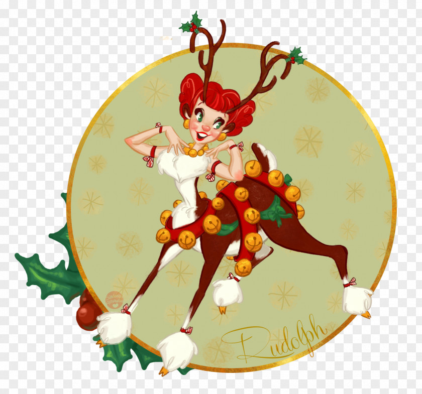Antlers Rudolph Santa Claus Reindeer Christmas Ornament PNG