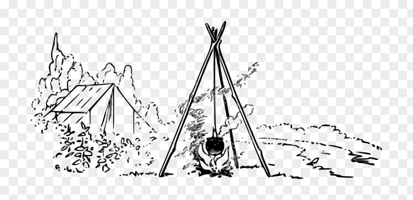 Campfire Borders And Frames Black White Drawing Camping PNG