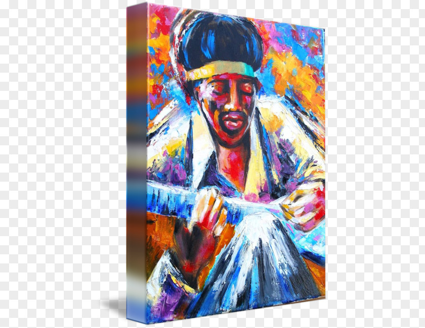 Jimi Hendrix Modern Art Acrylic Paint Painting PNG
