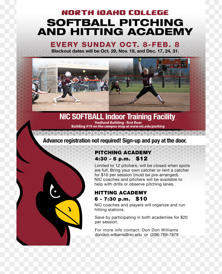 Softball North Idaho College Brand Poster Banner Display Advertising PNG