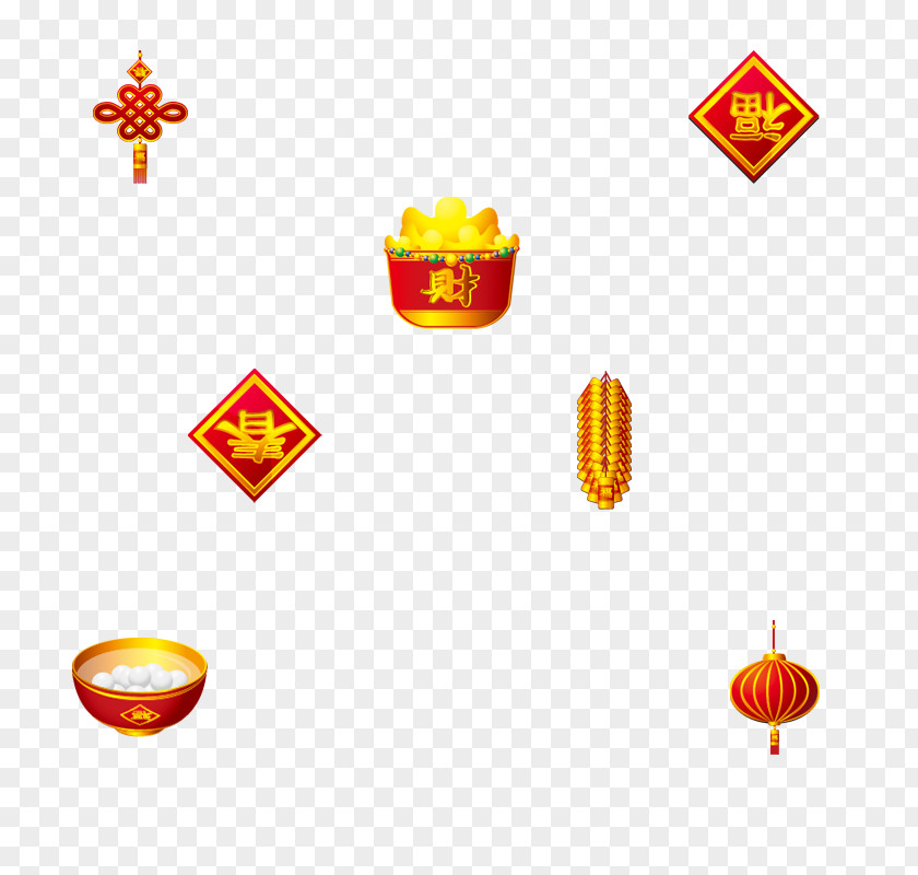 Chinese New Year Festive Element Tangyuan Antithetical Couplet Firecracker PNG