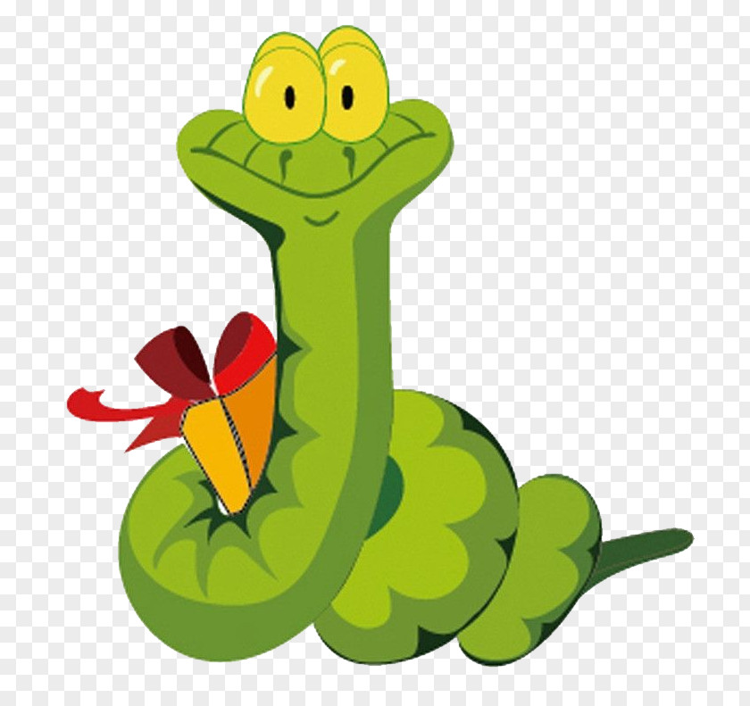 Green Snake And Gift Box Chinese Zodiac PNG