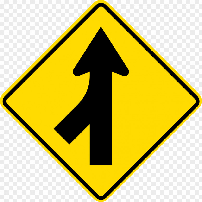 Road Sign Traffic Merge Warning Lane PNG