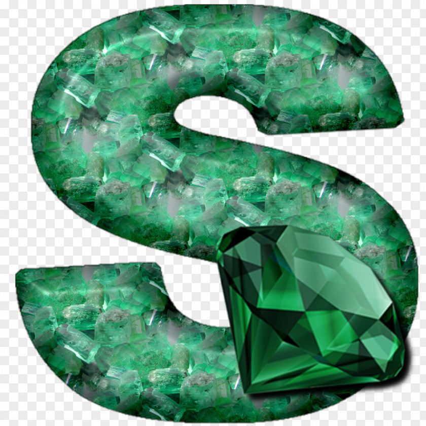 Emerald Gemstone Green Alphabet PNG