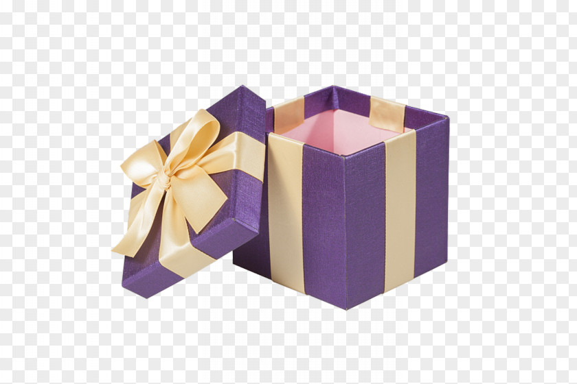 Purple Gift Box. Box Icon PNG