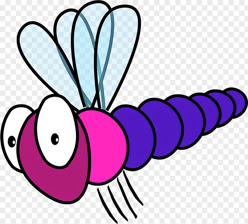 Purple Violet Line Insect Art PNG