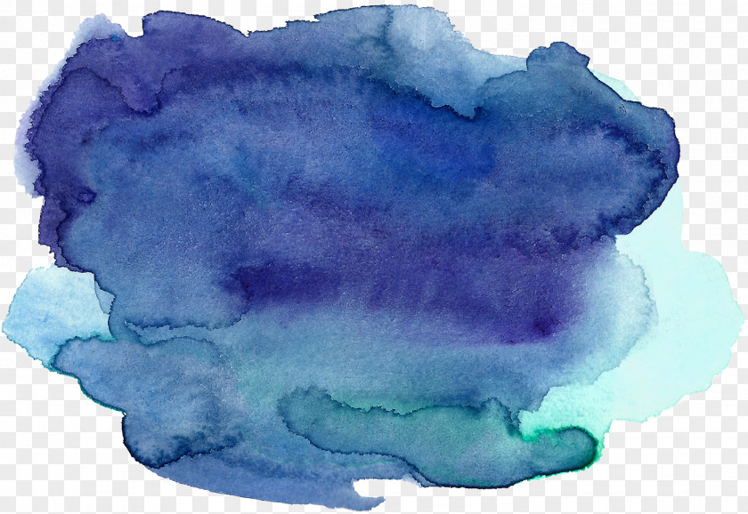 Blue Watercolor Effect Painting Auraria Ink PNG