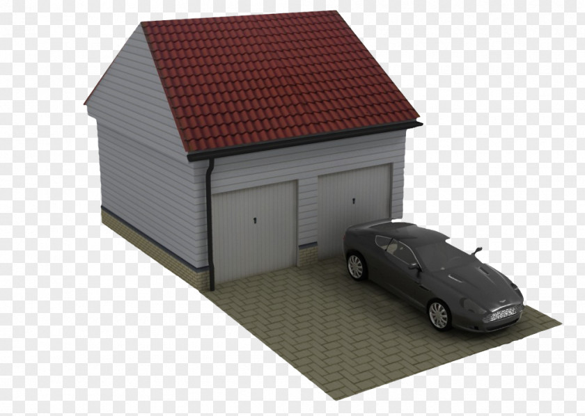 Red Brick House Parking Garage Roof Property Shed Facade PNG