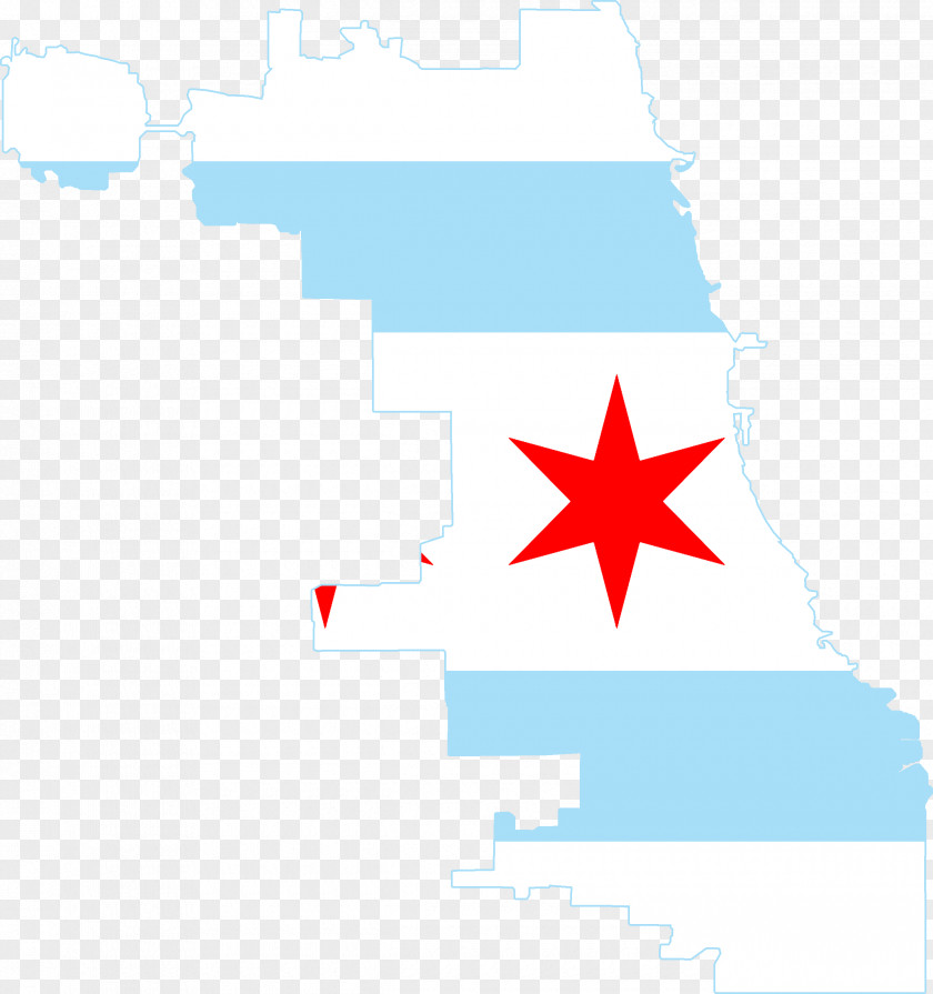 Skyline Flag Of Chicago Map PNG