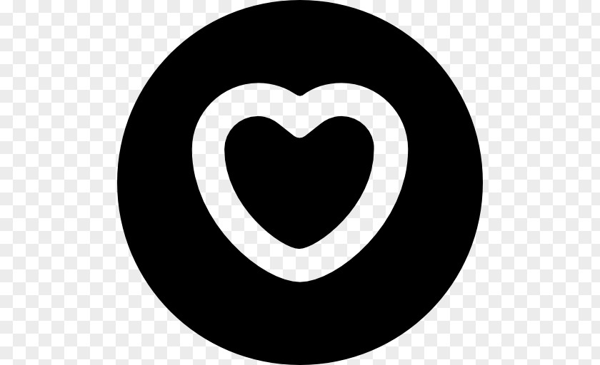 Black And White Love Heart PNG
