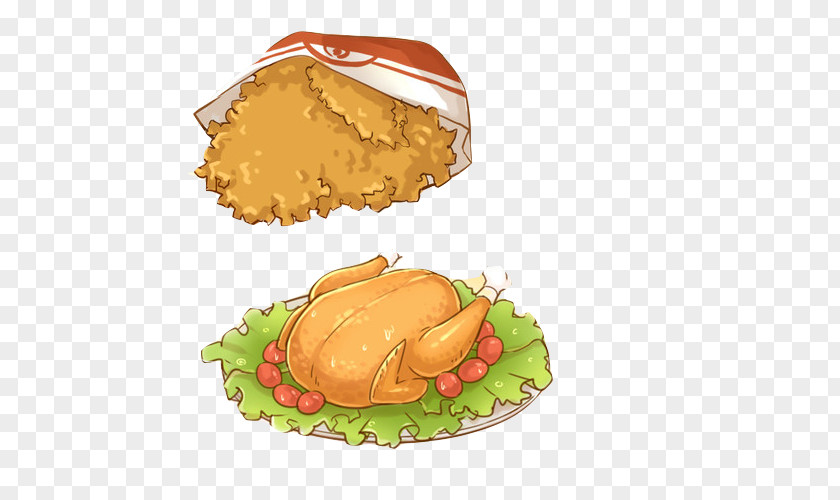 Fried Chicken Nuggets Hand Painting Material Picture Cheeseburger Nugget Fast Food PNG