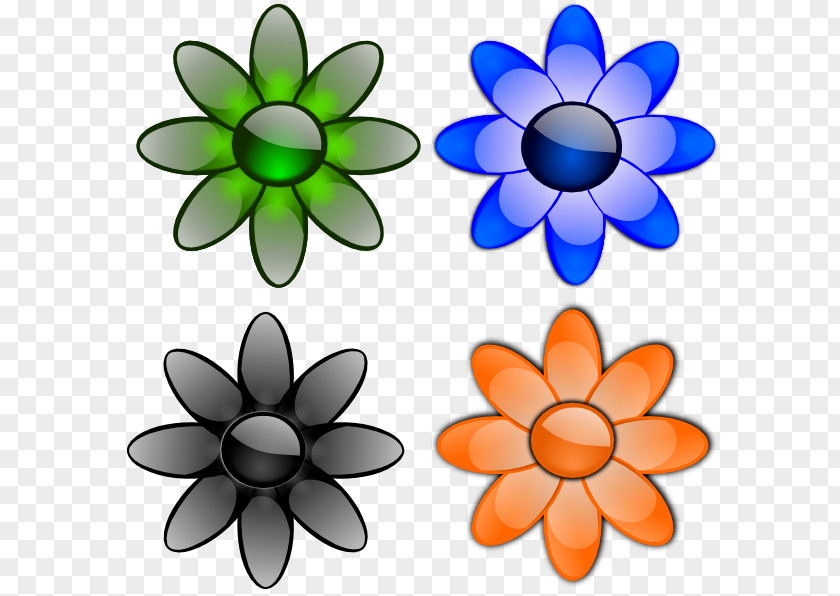 Glossy Vector Flower Clip Art PNG