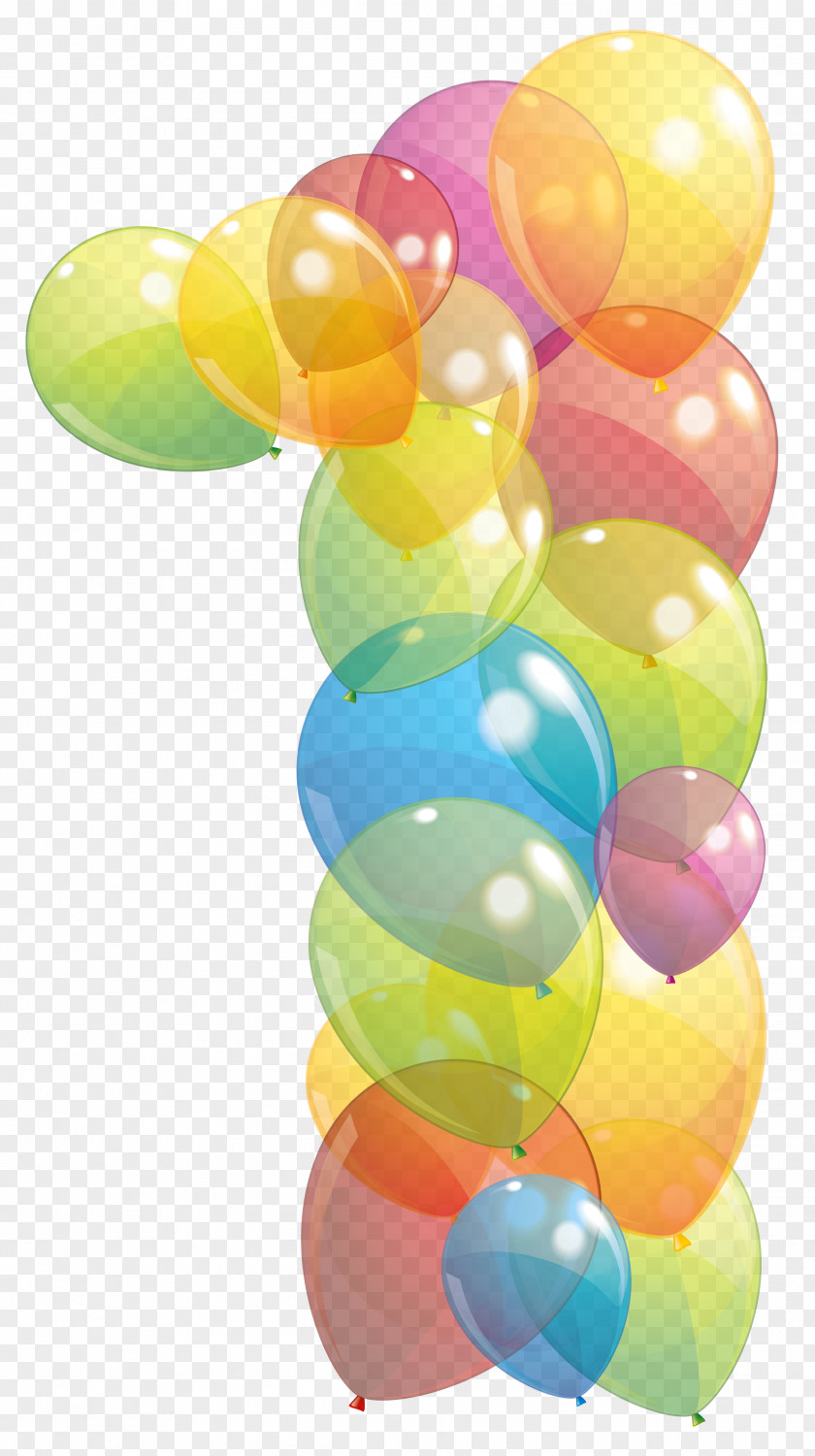 Transparent One Number Of Balloons Clipart Image Yellow Balloon PNG