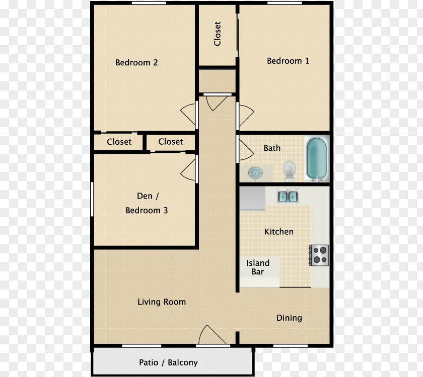 House Floor Plan Bedroom El Pavon Apartments PNG