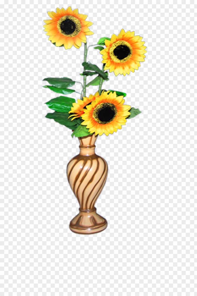 Psd Layered Floral Design Cut Flowers Common Sunflower Artificial Flower Daisy Family PNG