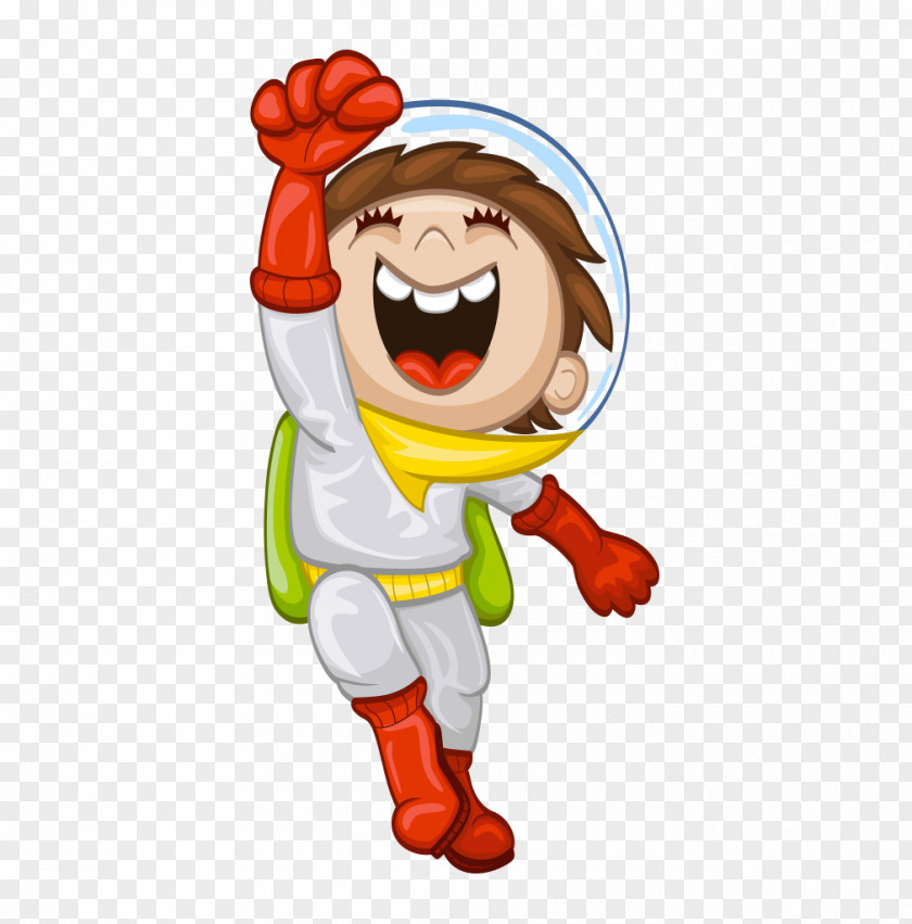 Vector Illustration Children Cartoons Astronaut Outer Space Cartoon Royalty-free PNG