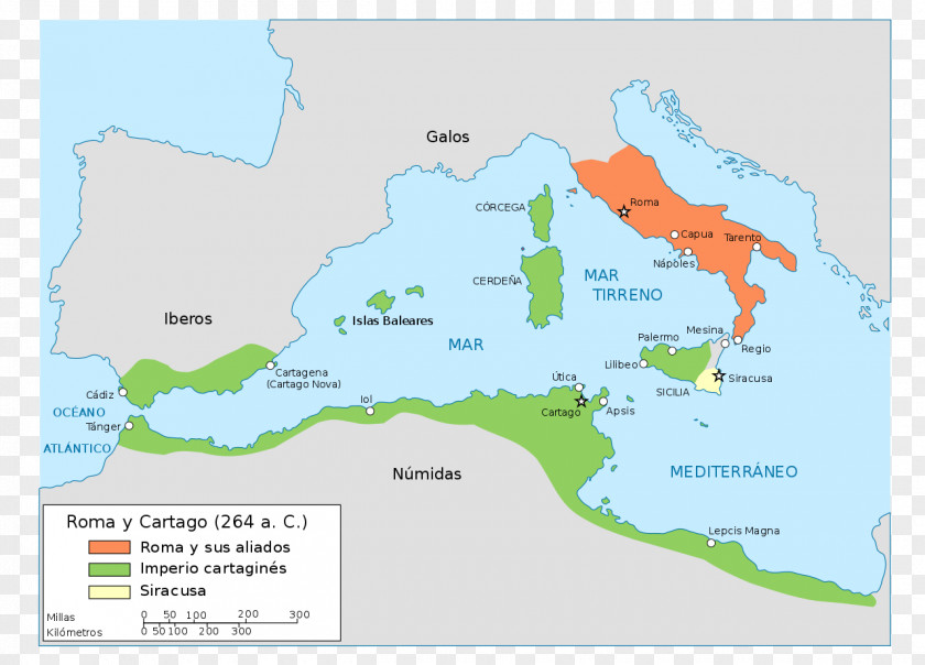 Map First Punic War Wars Ancient Carthage Third Second PNG