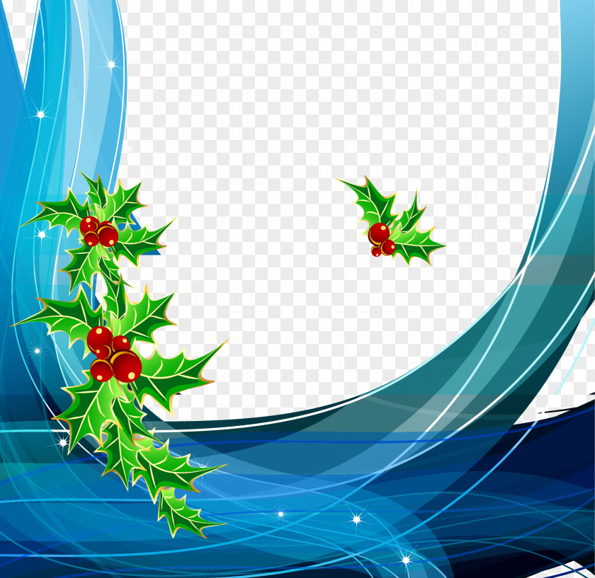 Dream Blue Flow Christmas Ornament Tree Illustration PNG