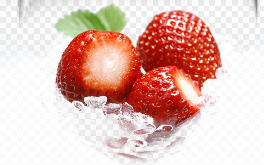 Strawberry Fruit Ice Leaf Milkshake Juice Desktop Wallpaper PNG
