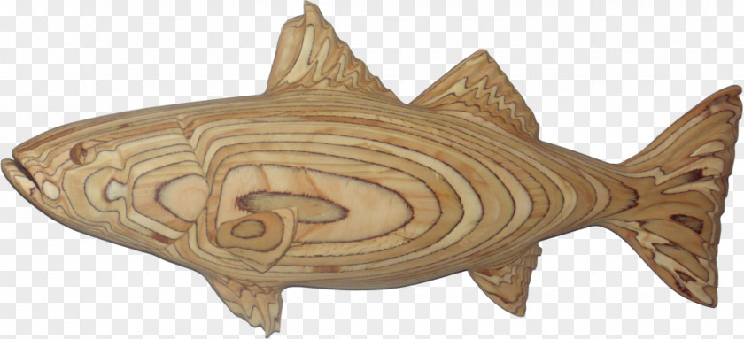 Carving Craft Wood Striped Bass Sculpture Art PNG