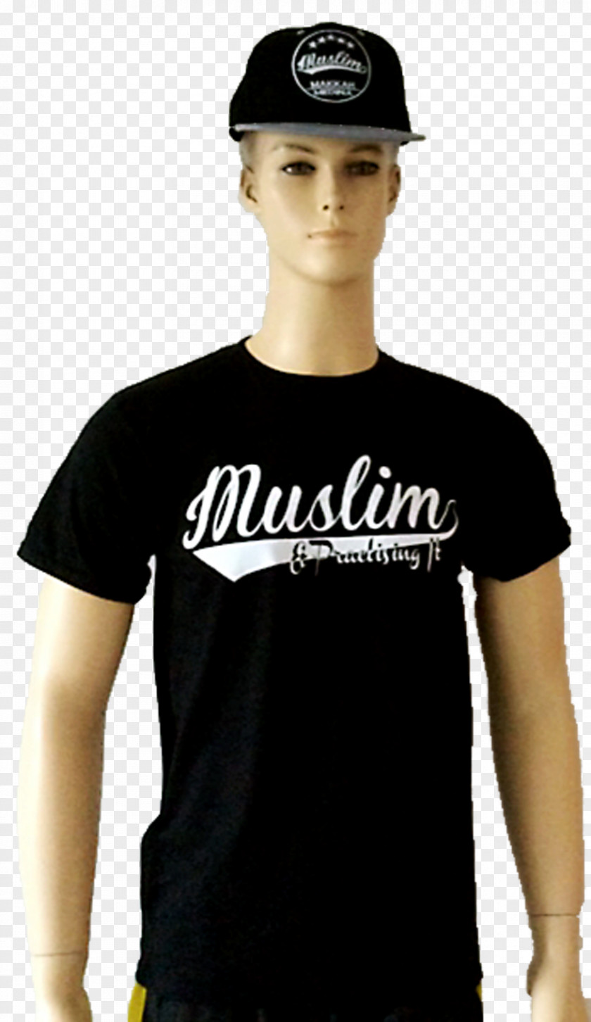 T-shirt Black M Shoulder Sleeve Logo PNG