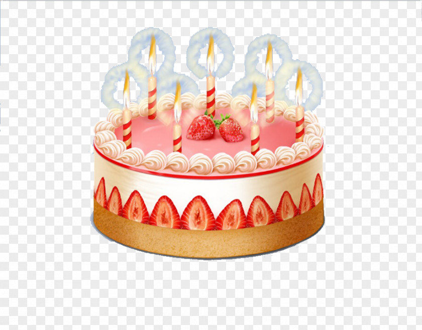 Cartoon Strawberry Birthday Cake Cream Clip Art PNG