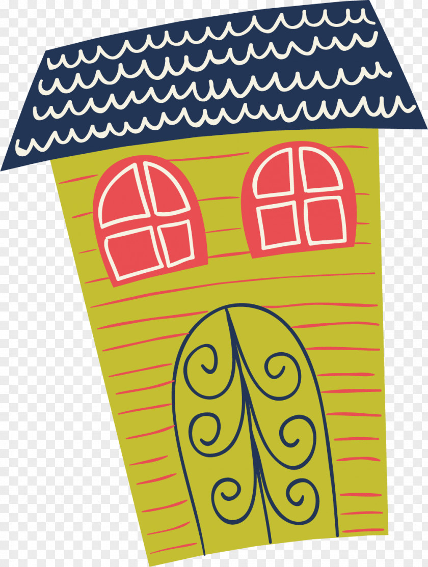 Colorful Cartoon Cabin Graphic Design PNG