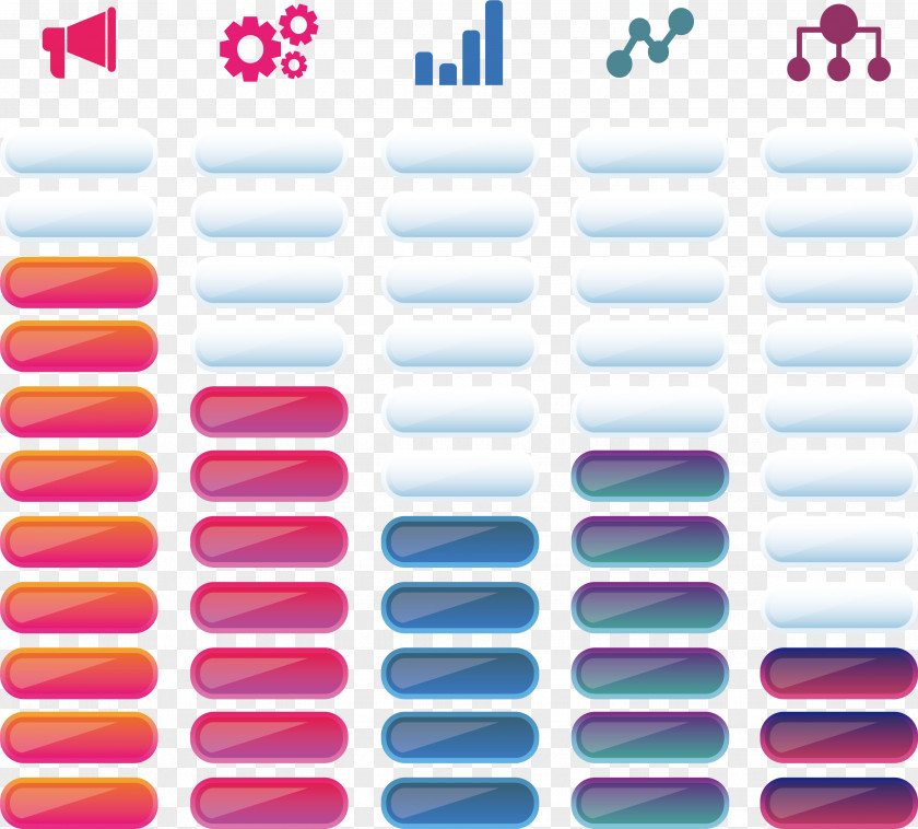 Gradient Color Energy Column Chart Button Graphic Design PNG