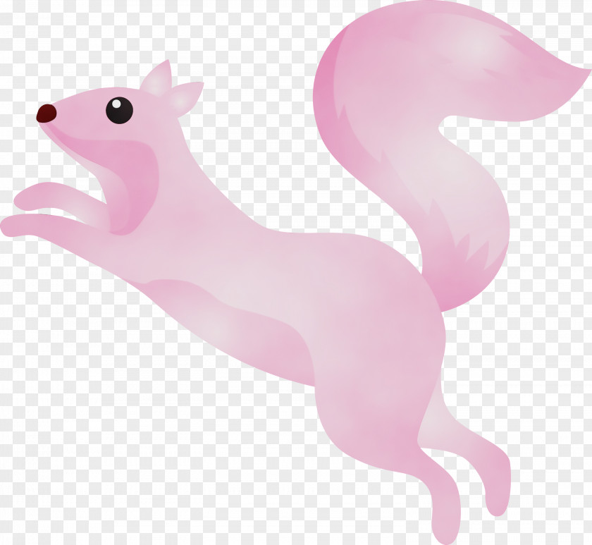 Pink Squirrel Cartoon Animal Figure Tail PNG